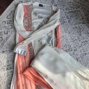 Party wear coat style shalwar kameez